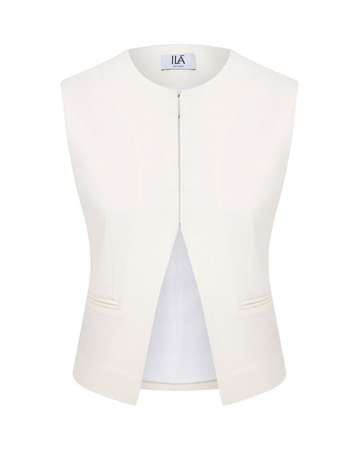 ILA THE BRAND White Romy Cropped Vest