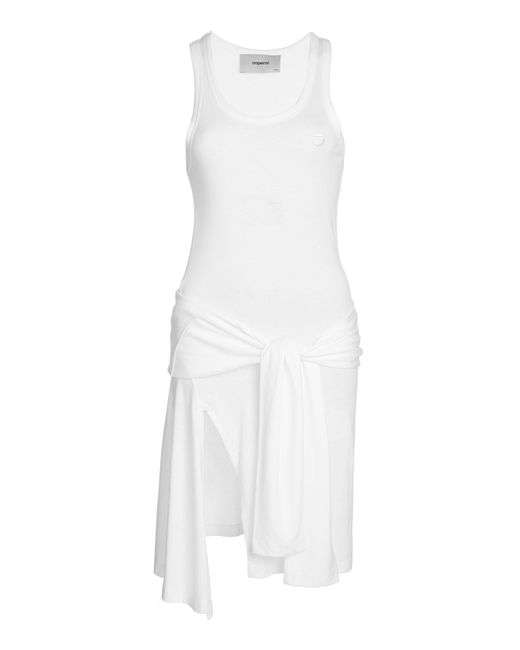 Coperni Knotted Jersey Dress in White | Lyst Canada