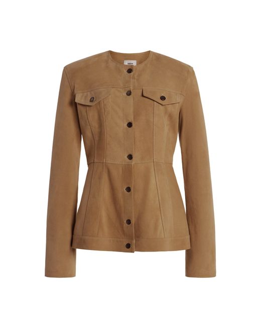 Haikure Brown Temple Suede Jacket