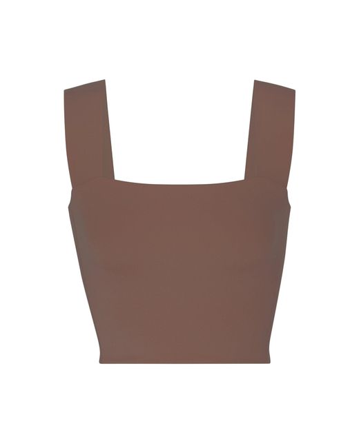 Left On Friday Brown Frame Cropped Jersey Tank Top