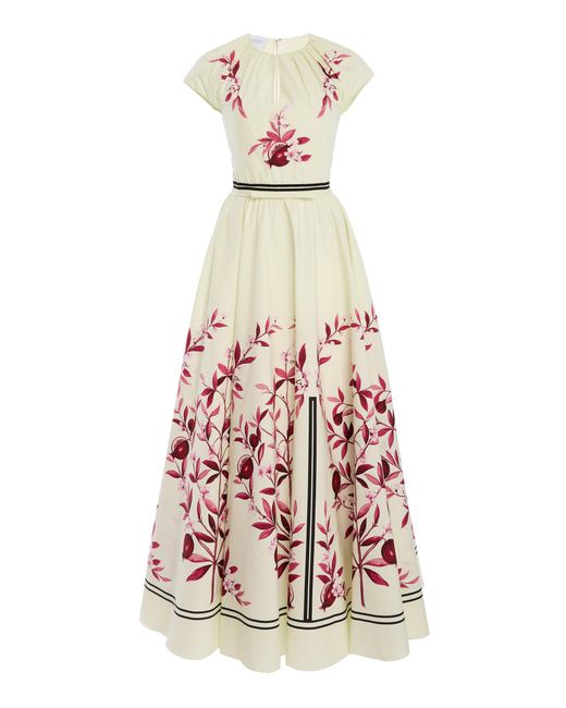 Giambattista Valli White Floral Poplin Maxi Dress