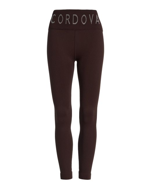 CORDOVA Brown Base Layer Ribbed-Knit Ski Pants
