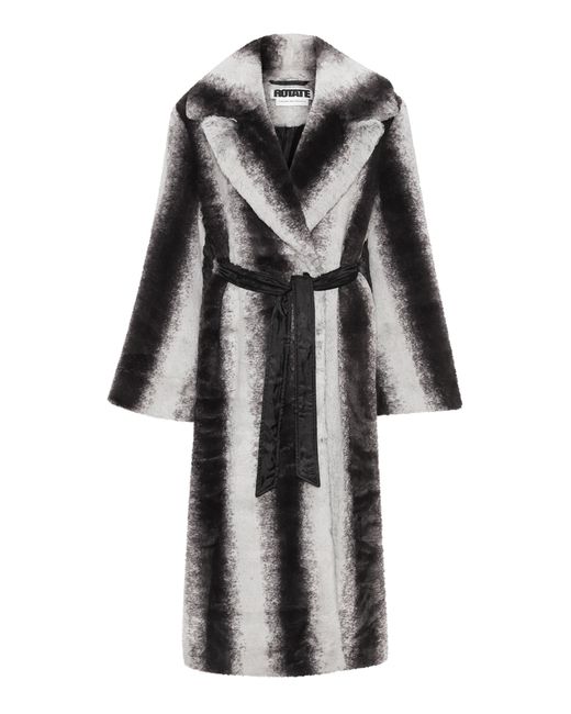 ROTATE BIRGER CHRISTENSEN Blakely Gradient Faux Fur Coat in Grey | Lyst ...