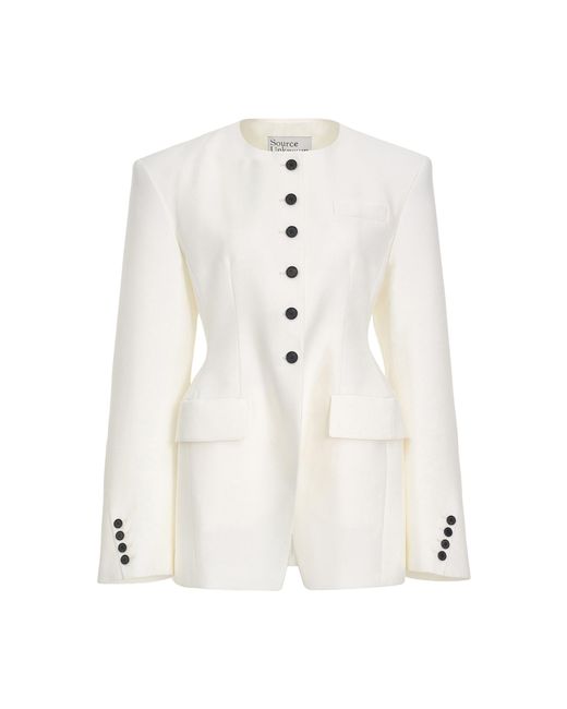 Source Unknown White Adine Hourglass Blazer
