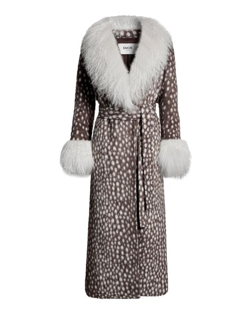 DUCIE Multicolor Ruth Shearling Coat