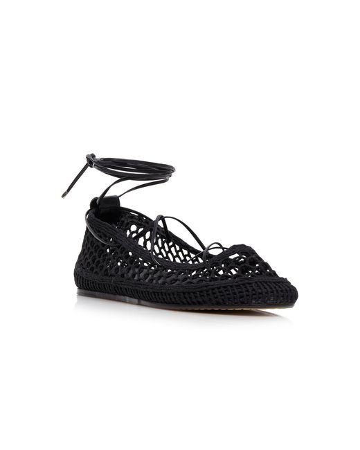Isabel Marant Black Belina Lace-up Knit Ballet Flats