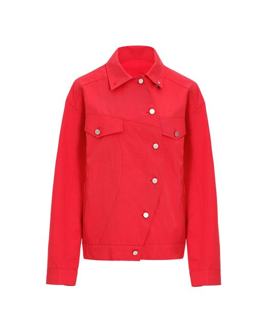 Source Unknown Red Camden Cotton Trucker Jacket