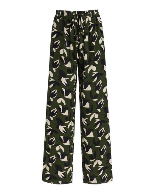 Matteau Multicolor Drawstring Silk Straight-Leg Pants