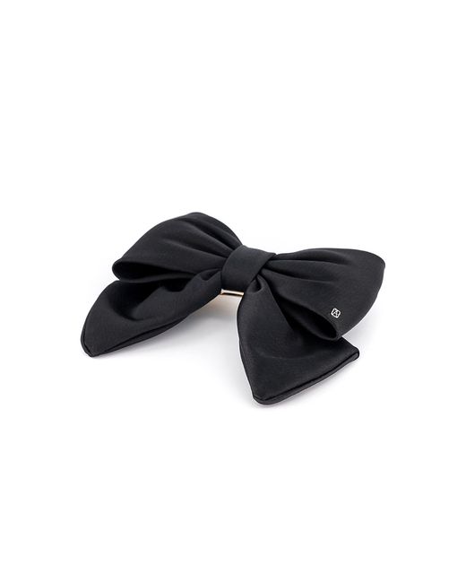 Alexandre De Paris Black Satin Bow Barrette