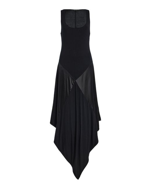 Bevza Black Square Jersey Midi Dress