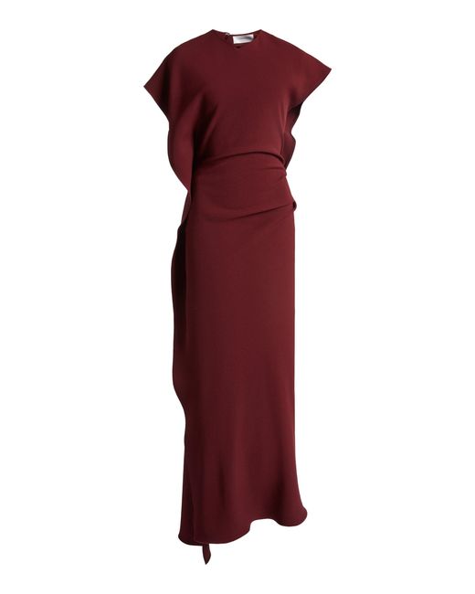 Victoria Beckham Red Victoria Draped Fluid Cady Midi Dress