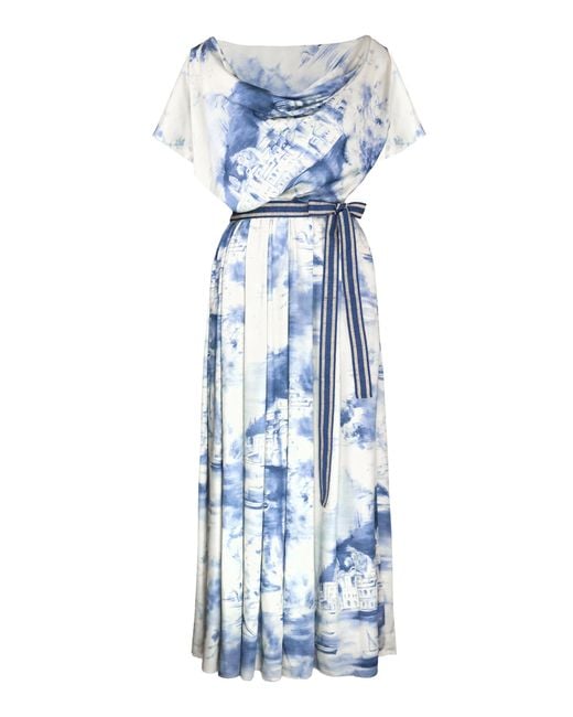 Lena Hoschek Blue Gaia Midi Dress