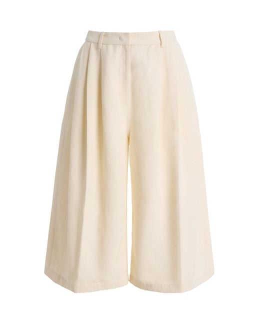 Co. Natural Pleated Linen Culottes