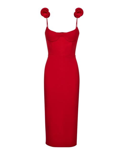 Magda Butrym Red Rose-detailed Midi Dress