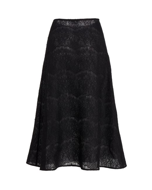 A.W.A.K.E. MODE Black Lace Midi Skirt