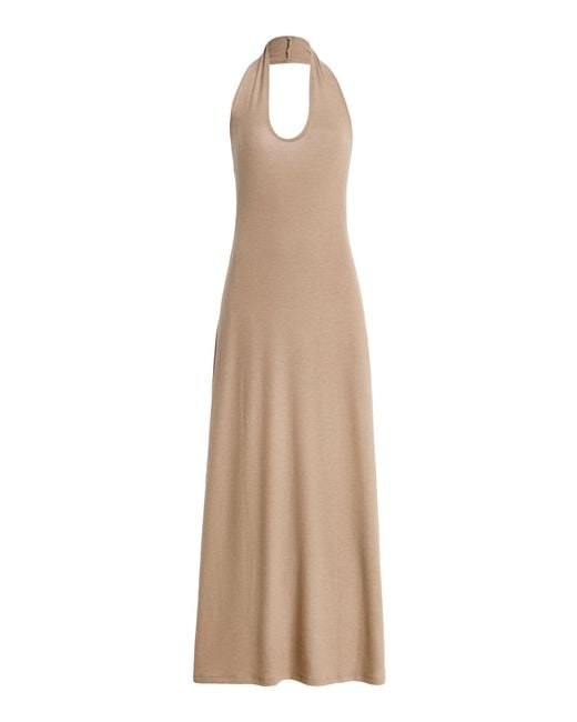 Leset Natural Lauren Jersey Maxi Halter Dress