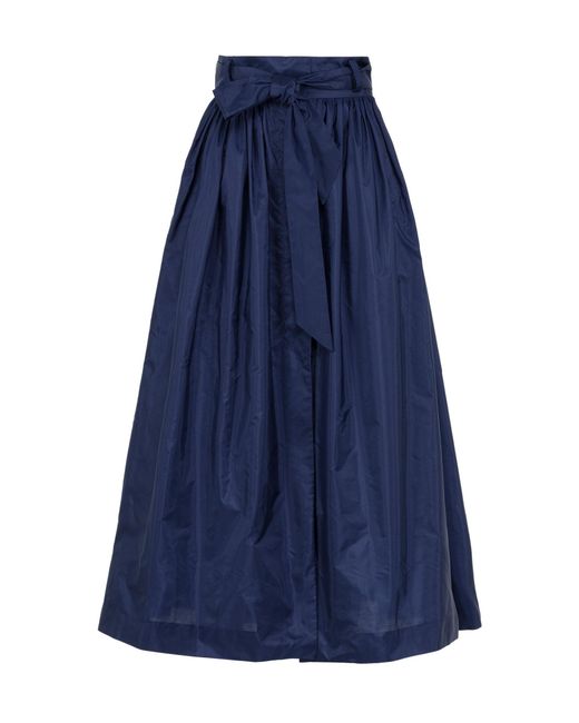 Martin Grant Blue Gathered Wool Silk Skirt