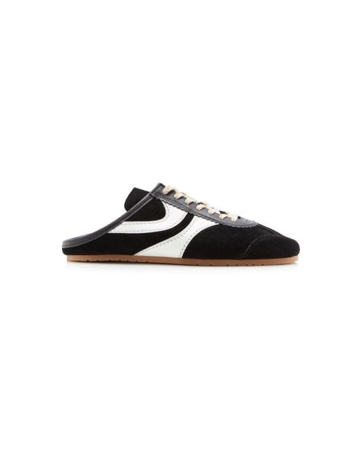 Dries Van Noten Black Suede Sneaker Mules