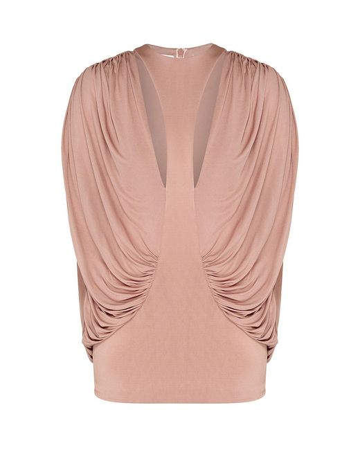 Zimmermann Pink Clash Jersey Cape Top