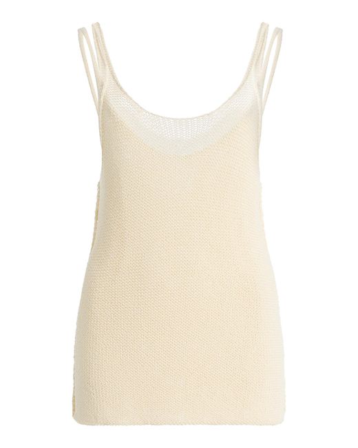 AISLING CAMPS Natural Flip Cotton-Blend Tank Top