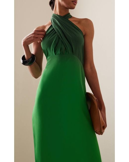 Johanna Ortiz Green Exclusive Perfume Memory Silk Maxi Dress