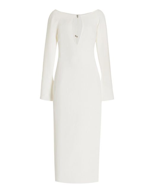 16Arlington White Solare Crepe Midi Dress