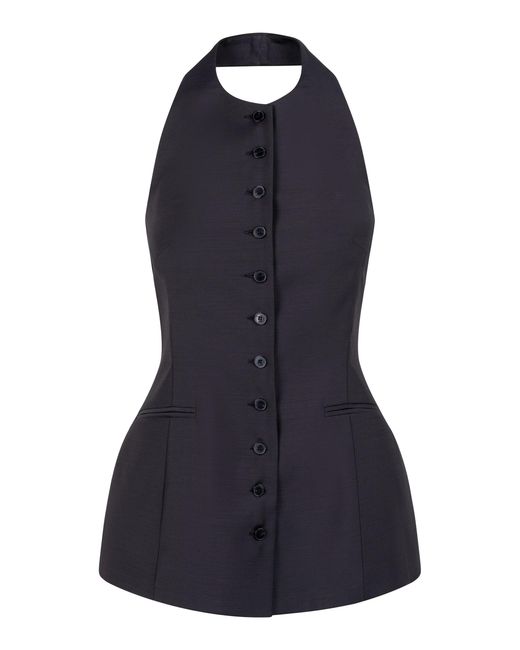 Heirlome Blue Lupita Wool-Silk Top