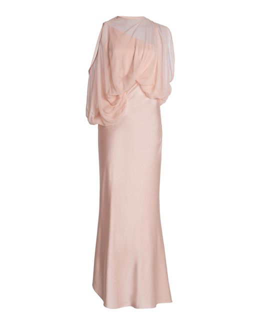 Christopher Esber Pink Cumulus Silk Midi Dress