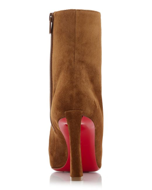 Christian Louboutin Brown Condora 85 Suede Ankle Boots