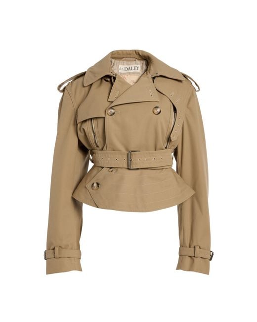 S.S.Daley Natural Eliza Cotton-Gabardine Peplum Trench Coat