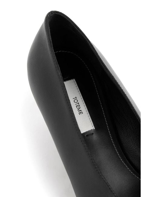 Totême  Black Sharp Leather Kitten-Heel Pumps