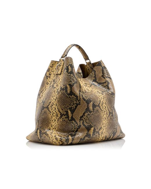 Dries Van Noten Natural Python-Effect Leather Tote Bag