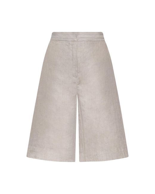 ANDRES OTALORA White Caribe Linen Bermuda Shorts