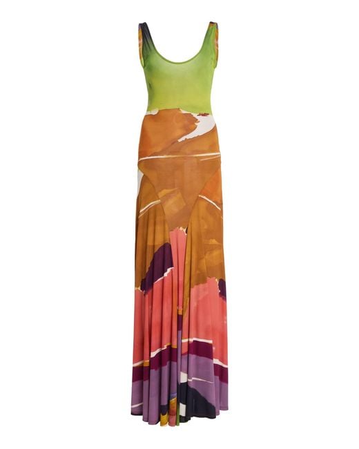 Ulla Johnson White Malie Printed Jersey Maxi Dress