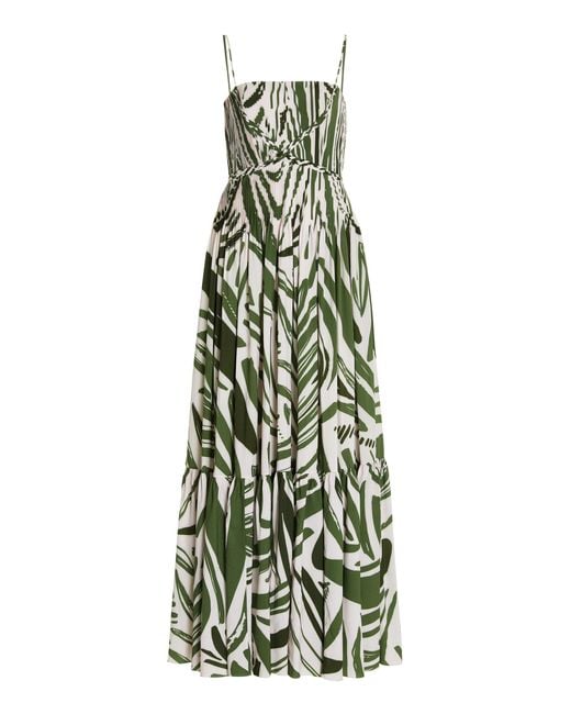 ANDRES OTALORA Green Exclusive Kalal Abstract-print Crepe Maxi Dress