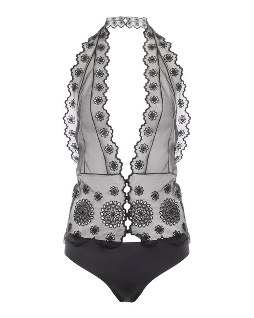 Chloé Gray Backless Silk Bodysuit