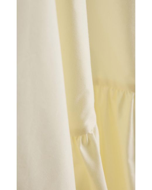 Anna October Snowdrop Asymmetric Cotton-blend Maxi Dress in White | Lyst  Australia