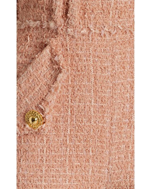 Balmain Pink Tweed Mini Shorts