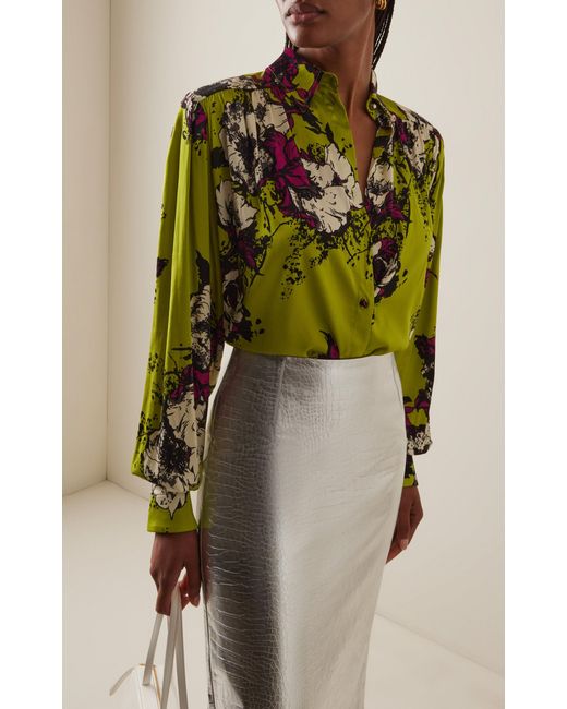 DES_PHEMMES Black 80S Printed Satin Top