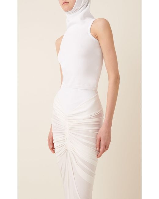 White hooded deals crop top