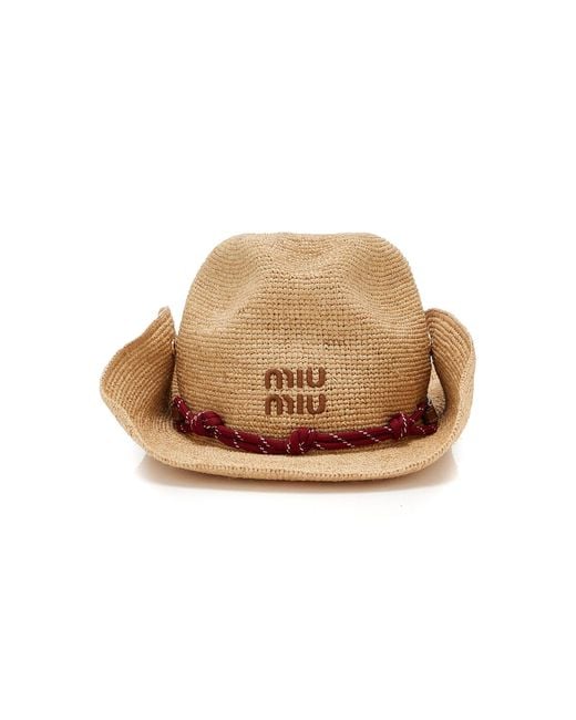 Miu Miu Natural Raffia Cowboy Hat