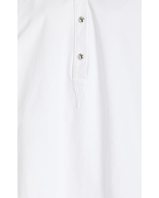 Khaite White Seffi Oversized Cotton Tunic Midi Dress