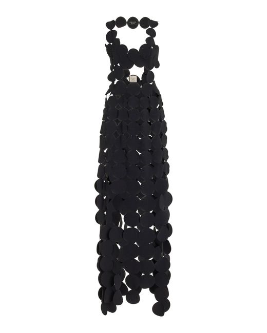 A.W.A.K.E. MODE Black Pailette Cutout Maxi Dress