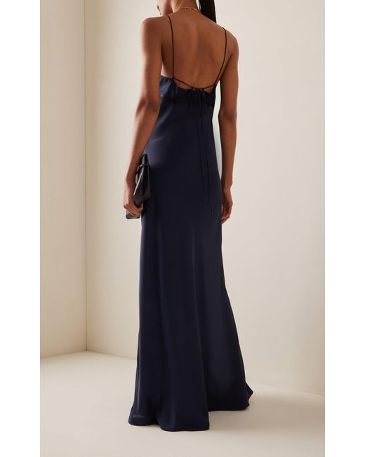 FAVORITE DAUGHTER Blue The Blackberry Embroidered Maxi Slip Dress