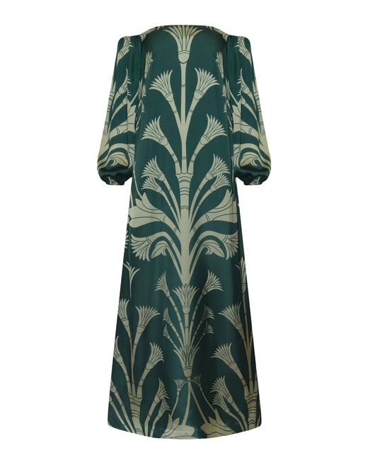 ANDRES OTALORA Green Anhelo Eterno Satin Maxi Dress