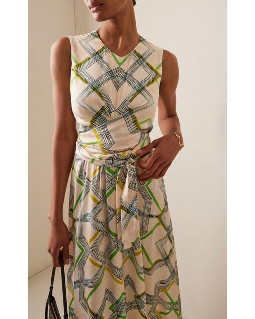 Alexis White Biasca Tie-detailed Silk-blend Midi Dress