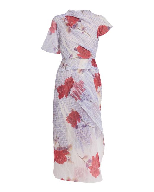 Erdem White Crushed Organza Maxi Dress