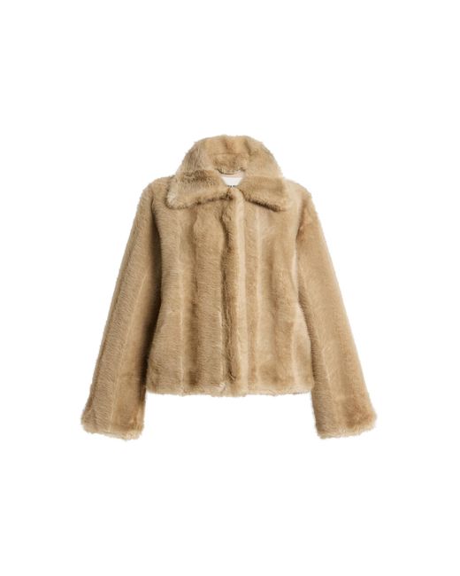 Apparis Natural Elis Shaved Faux Mink Fur Coat