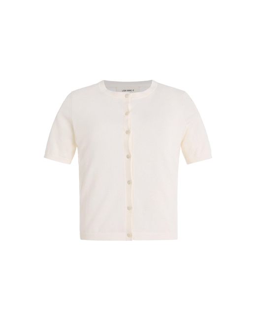 Lisa Yang White Charlotte Cashmere Cardigan