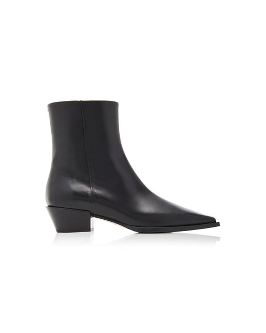 Aeyde Black 'ruby' Leather Ankle Boots